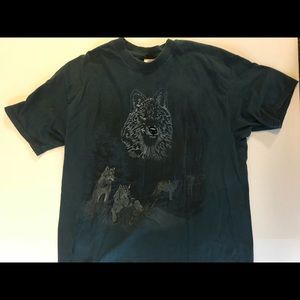 Vintage Hanes Wolf Wildlife Shirt Size XL